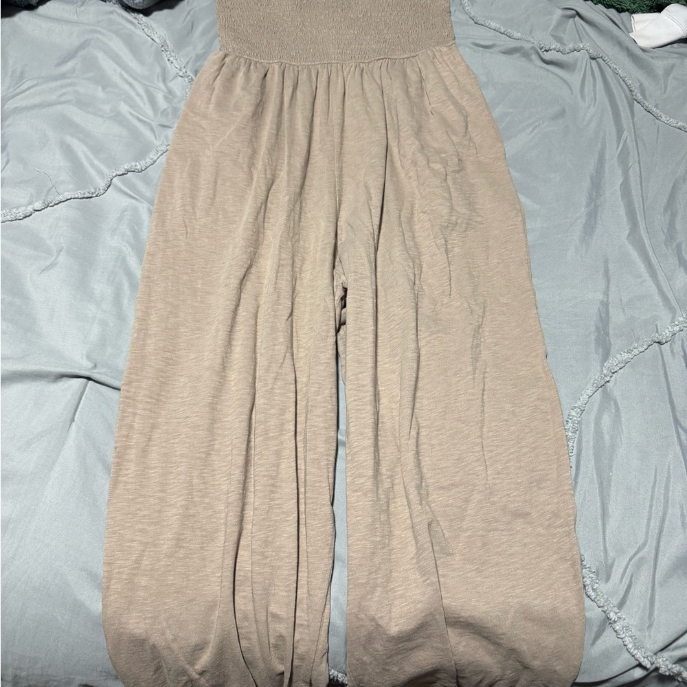 American Eagle Outfitters Tan Smocked Top